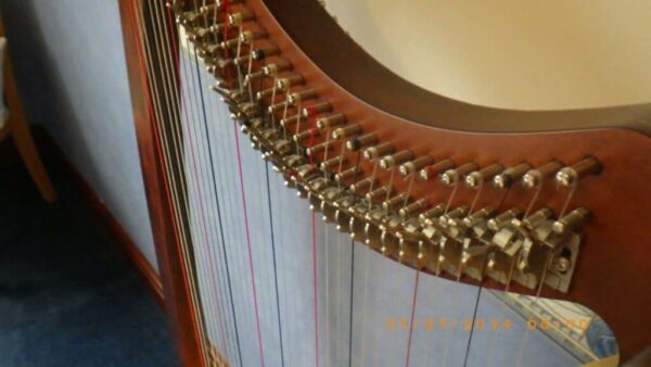 Salvi Aida Mahogany 34 String Lever Harp. With dust cover & padded travel cover.